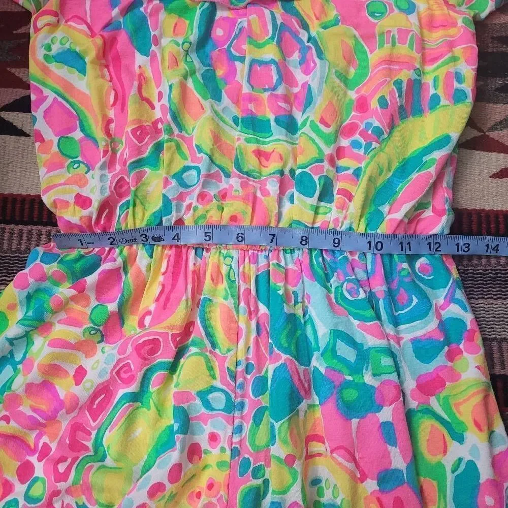 Lilly Pulitzer Fenella Ruffle Romper Sz XS Multi Come‎ Out Of Your Shell Summer